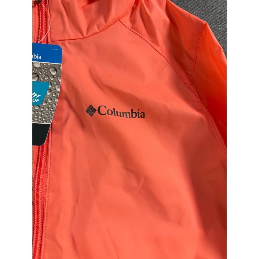 Columbia Kids Switchback Rain Jacket Peach Coral Waterproof Hooded Small 7/8 - Picture 2 of 6